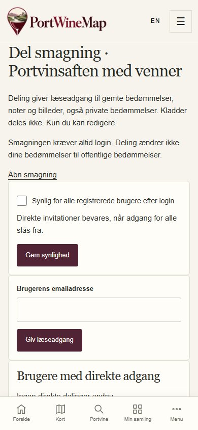 Mobil: Giv læseadgang efter login uden at offentliggøre bedømmelser.